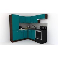 Bucatarie de Colt GENA NEW 10 ST. 190-200, Fara Corp de Cuptor, Wenge / Decor 0245 Bucatarie de Colt GENA NEW 10 ST. 190-200, Fara Corp de Cuptor, Wenge / Decor 0245